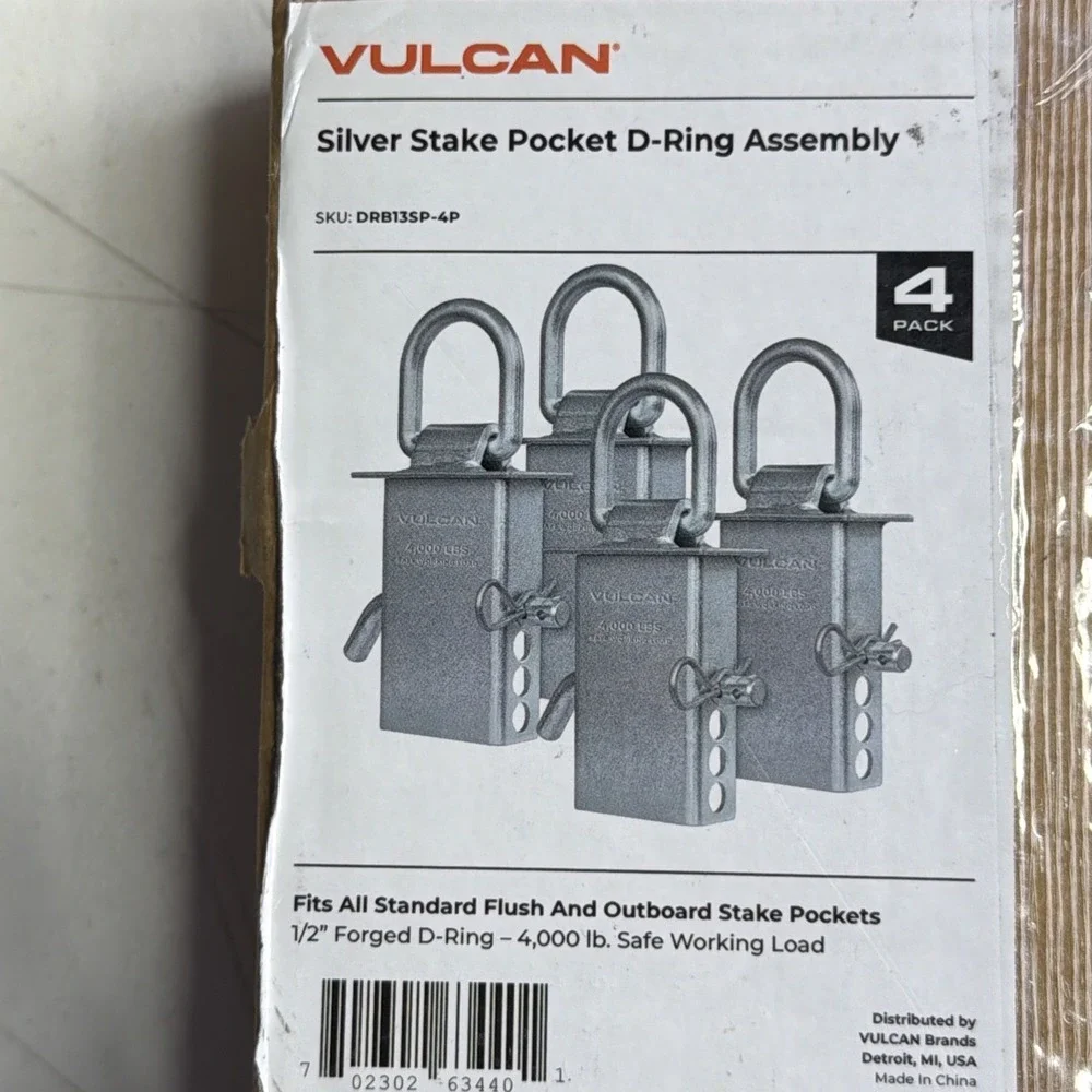 VULCAN‎ Silver Stake Pocket D-Ring Assembly - 4 Pack